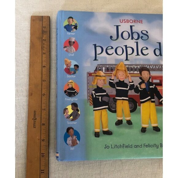 Usborne JOBS PEOPLE DO Farmer Chef Doctor Teacher Vet Firefighter Brook Book - Picture 11 of 12